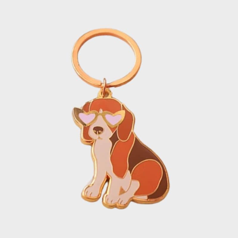 Porte-clé en forme de chien Beagle de Malicieuse
