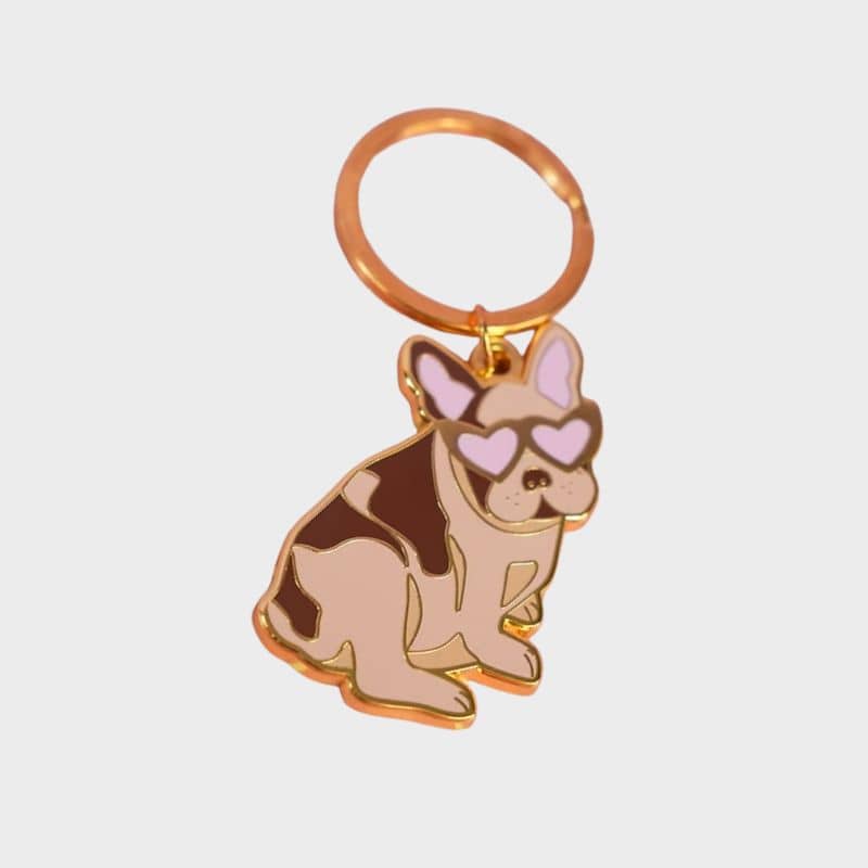 Porte-clé en forme de bouledogue français de Malicieuse