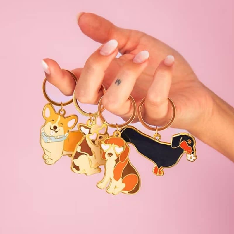 Porte-clé en forme de chien Beagle de Malicieuse