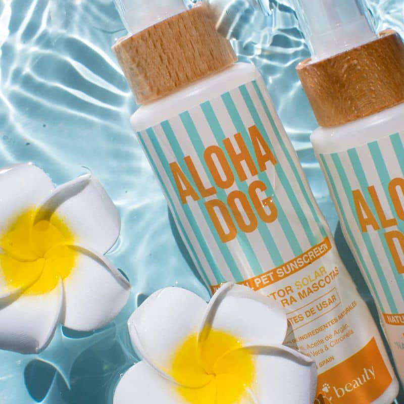 Cette crème solaire Aloha Dog pour chien et chat Masco Beauty permet de protéger les zones peu poilues, le museau, l'abdomen & co des brûlures dues à l'exposition au soleil.
