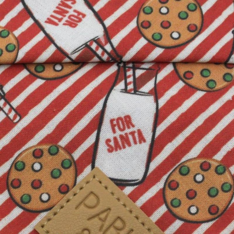 Detail du bandana de Noel For santa avec lait et cookies de Pablo & Co