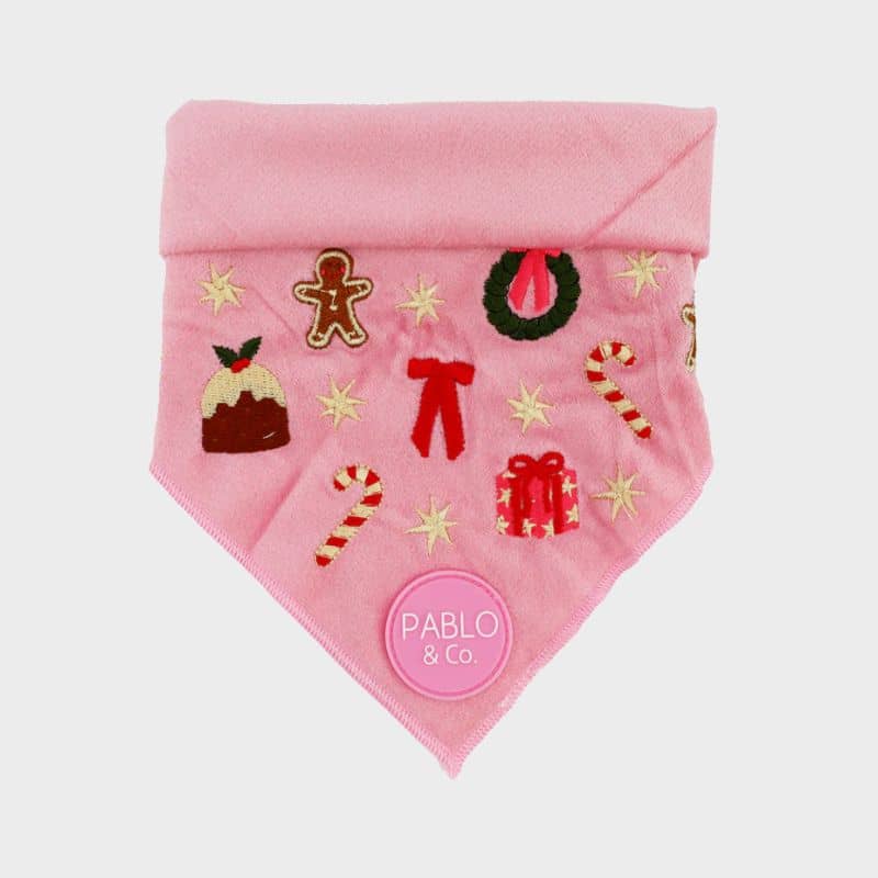 Bandana de Noël pour chien en velours “Merry & bright” de la marque Pablo & Co 