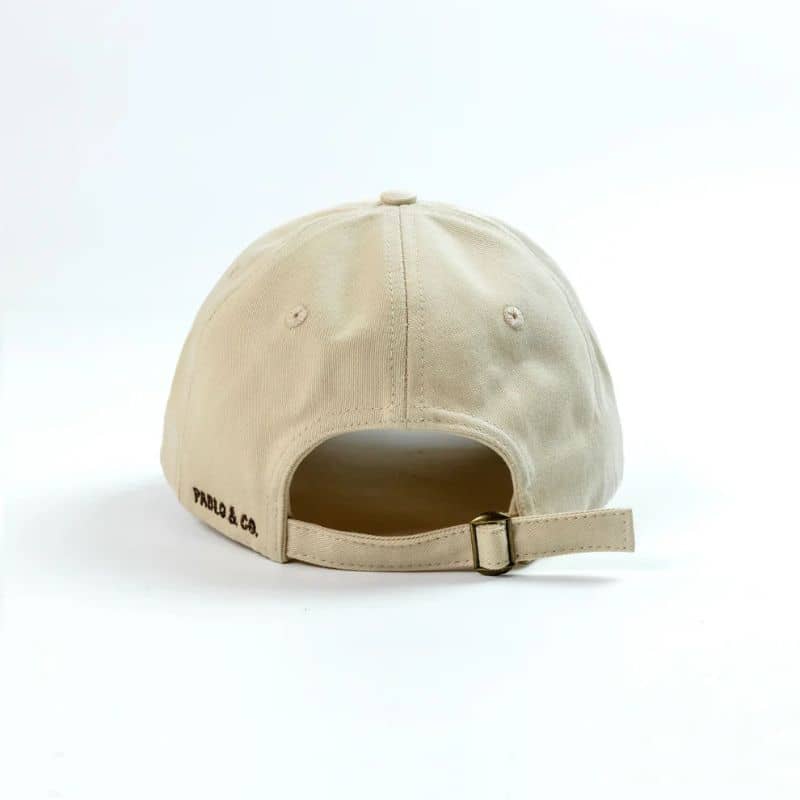 Casquette mixte Pablo & Co en beige avec le texte brodé "Golden Retriever energy"