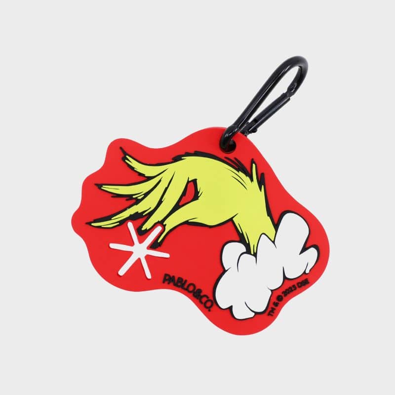 Accroche sac à déjection main du grinch pour Noël pour les déjections canines