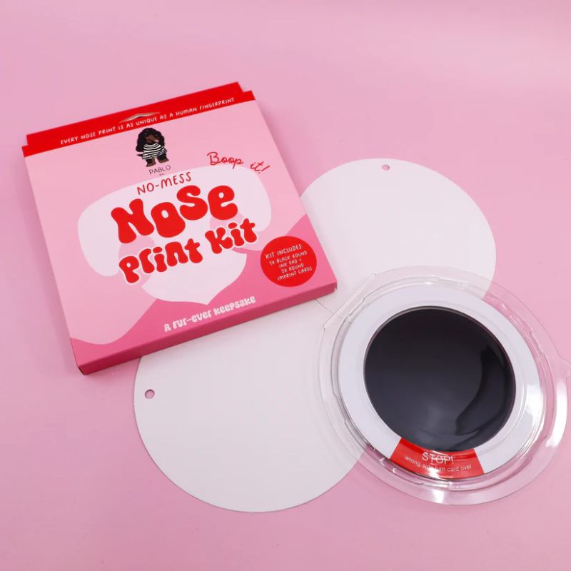 kit d'empreinte truffe pour chien ou chat "No mess nose print kit" de Pablo & Co pour garder une souvenir de votre animal de compagnie en toute sécurité