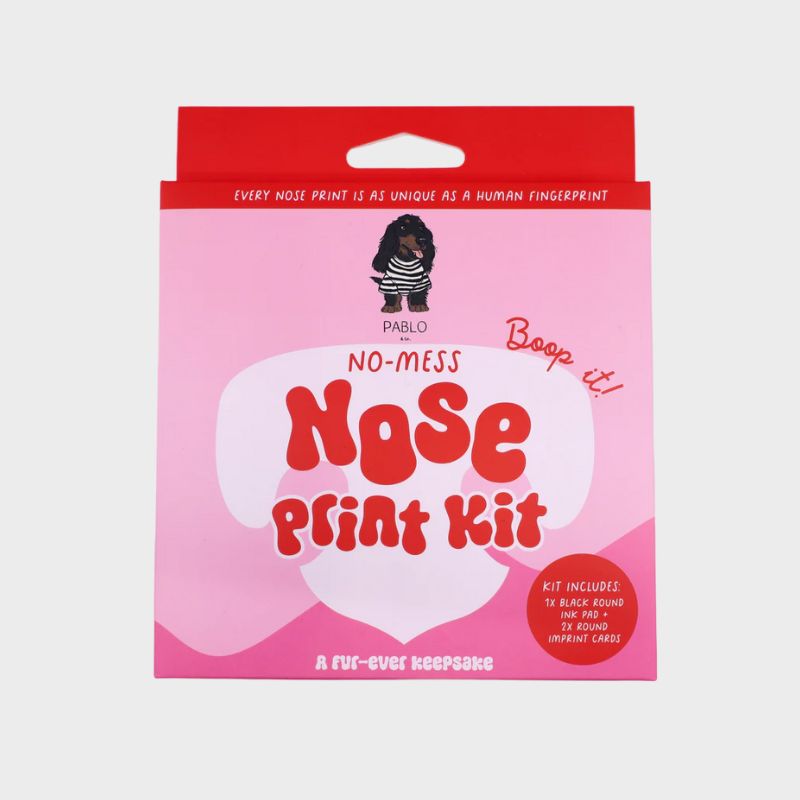 kit d'empreinte truffe pour chien ou chat "No mess nose print kit" de Pablo & Co pour garder une souvenir de votre animal de compagnie en toute sécurité
