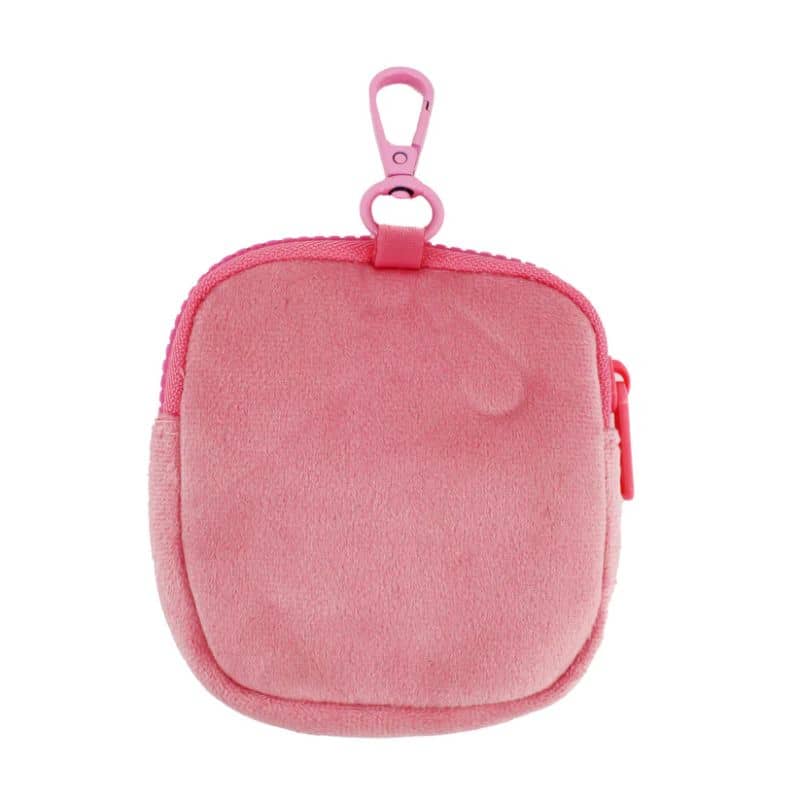 Dos de la pochette à friandises de chien de Pablo & Co en velours rose