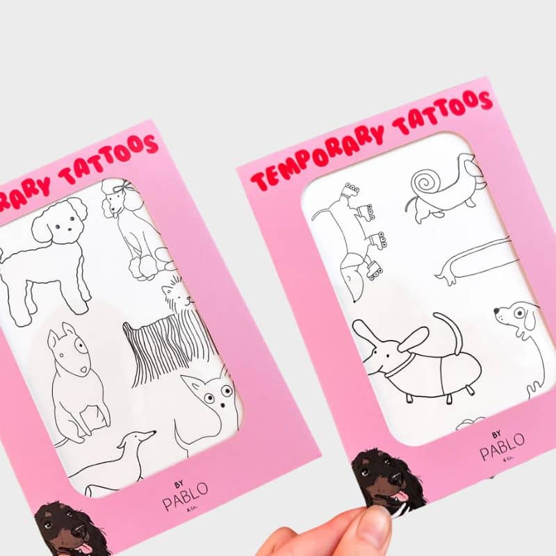tatouage temporaire motif chien pablo & co