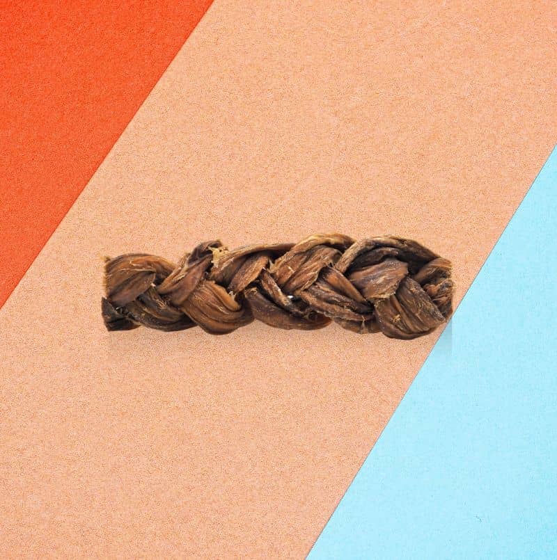 mastication naturelle pour chien au boeuf en forme de tresse "breaded beef jerky"