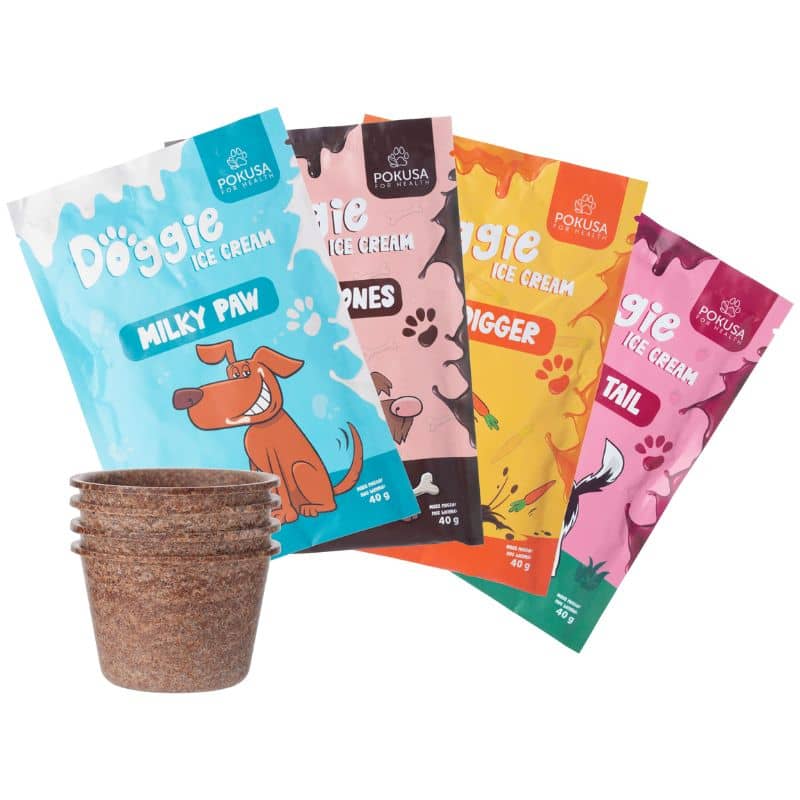 Glace pour chien avec cornet comestible naturel