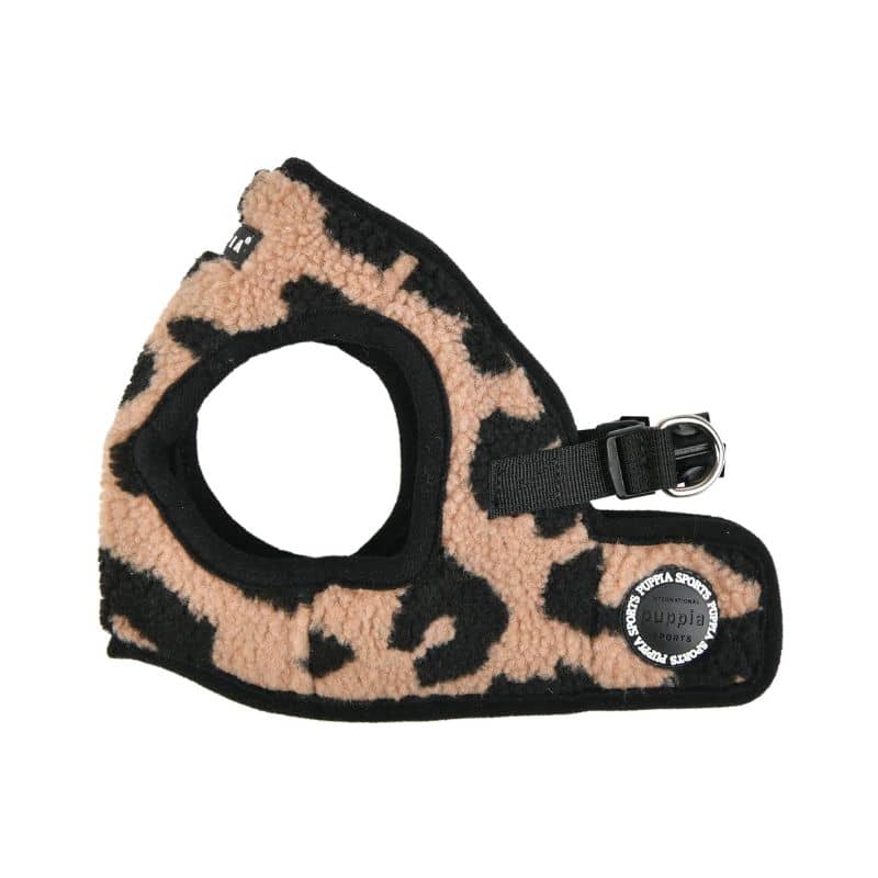 Détail du harnais pour chien facile à enfiler de Puppia - Serval léopard