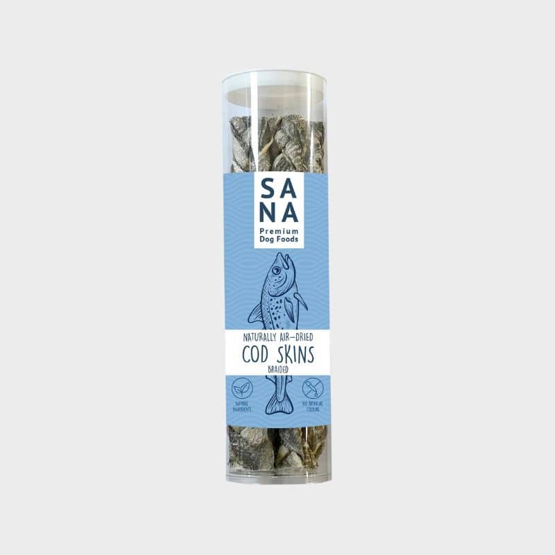 friandises à macher pour chien - tresse de peau de morue Sana