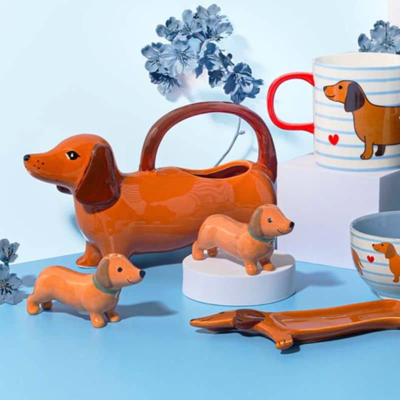 Arrosoir en céramique pour arroser potager et plantes en forme de chien saucisse teckel de Sass & Belle - Sausage Dog Watering Can
