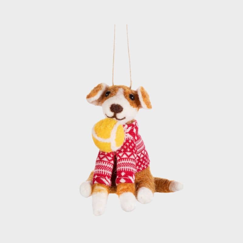 Décoration de Noël en feutre en forme de chien de Sasse and Belle