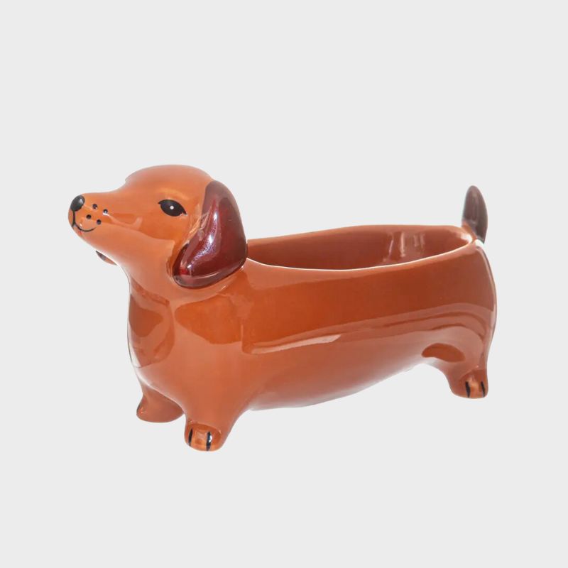 coupelle vide-poche en céramique en forme de chien teckel Sass & Belle
