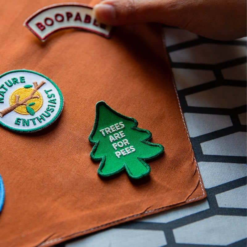 patch badge thermocollant ecusson pour chien en forme d'arbre trees are for pees