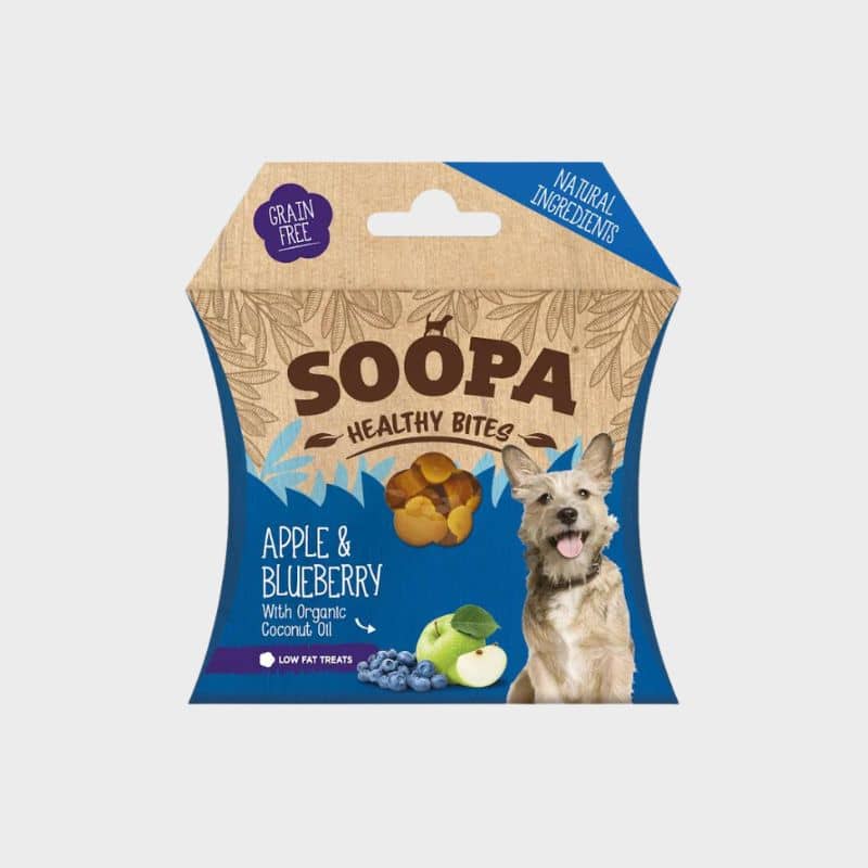 training treats vegan pour chien à la pomme et myrtille Soopa