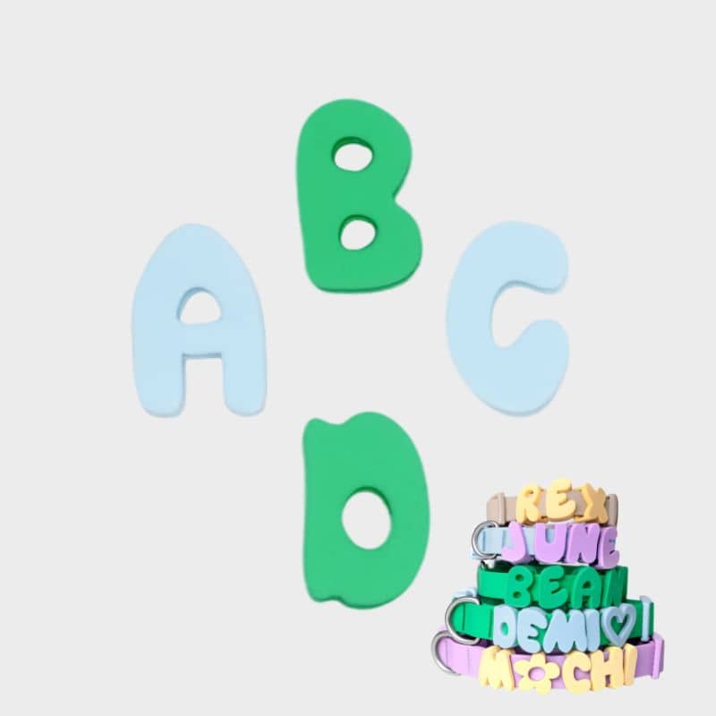 Charms silicone personnalisable Springland - Alphabet vert et bleu ...