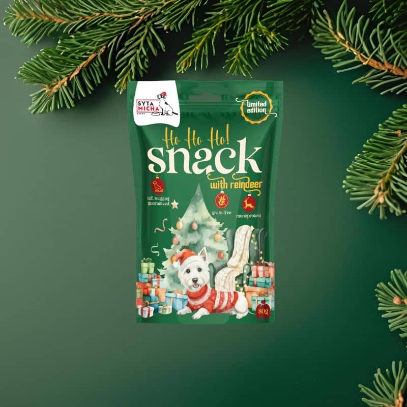 friandises de noel pour chien Ho Ho Ho snacks au renne, pomme et citrouille Syta Micha