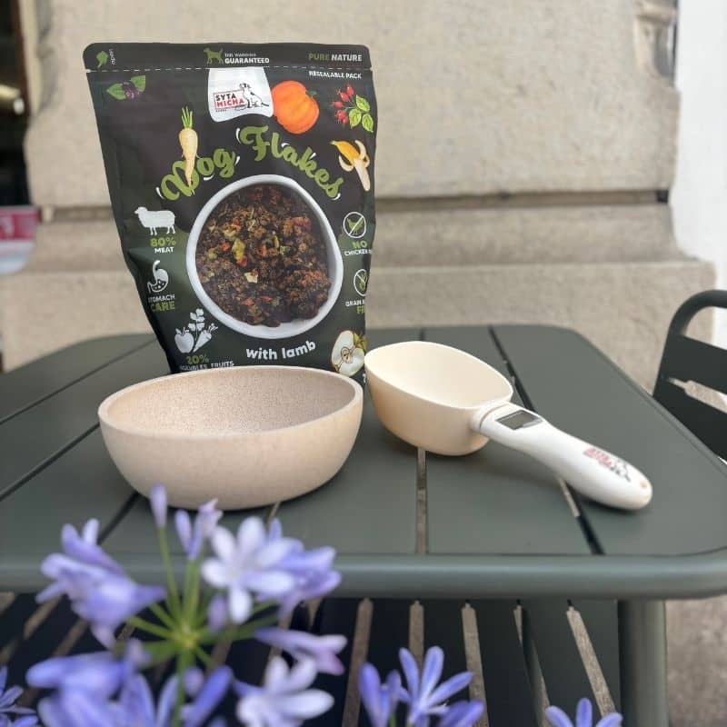 alimentation hypoallergénique complète pour chien adulte alternative au BARF : flocons à l'agneau Dog Flakes Syta Micha