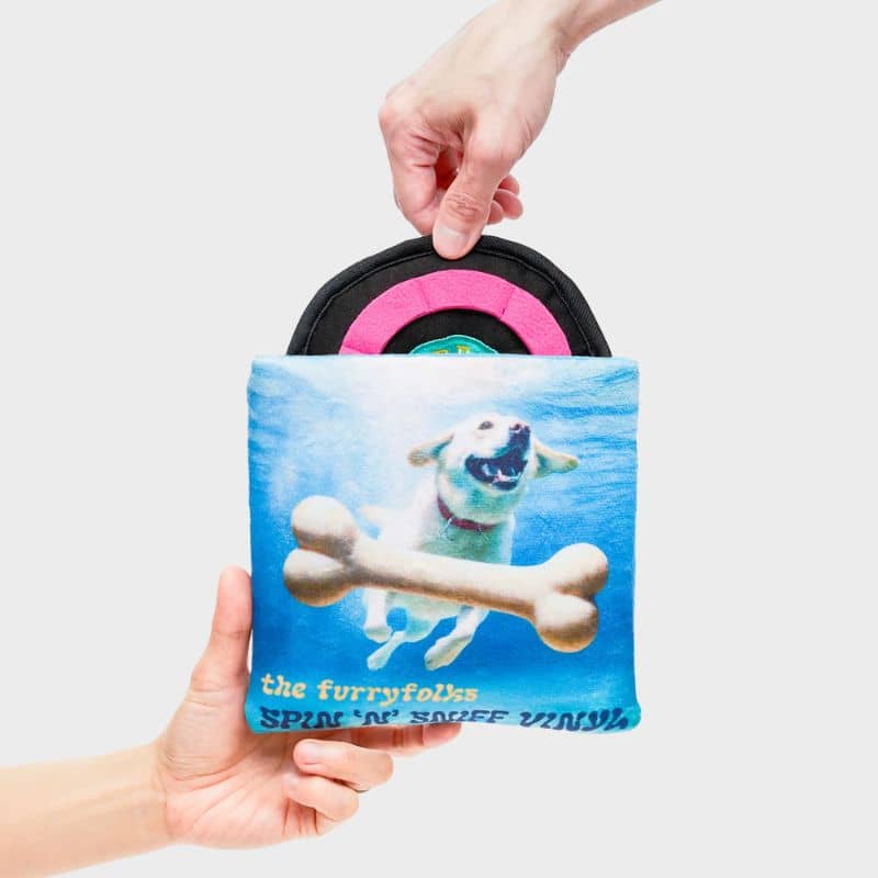 jouet de fouille et d'occupation pour chien en forme de disque vinyl The Furryfolks