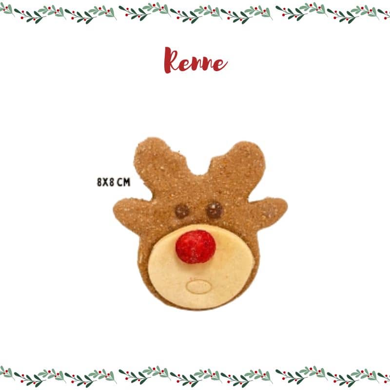 biscuit pour chien aux ingrédients naturels et design Noel Waniyanpi en forme de renne avec caroube et betterave