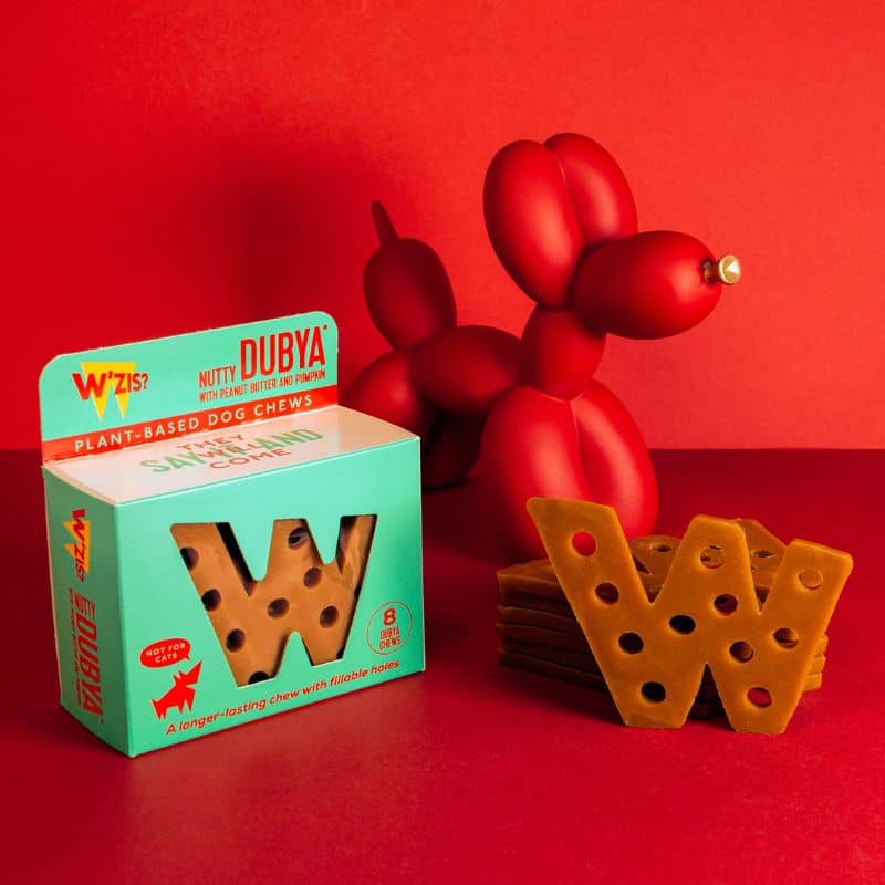 Friandises pour chien vegan en forme de W goût peanut butter de W'zis