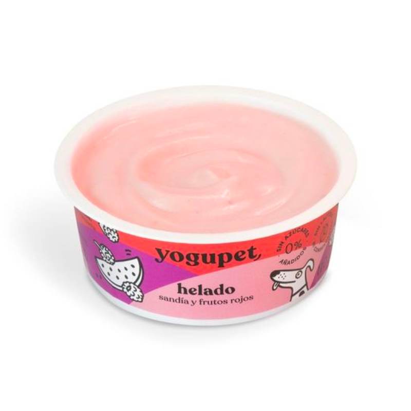 glace au yaourt pour chien ou chat Red ice Yogupet pastèque, framboise et mûres