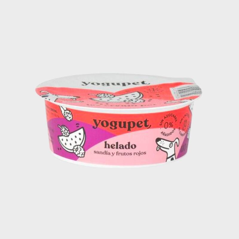 glace au yaourt pour chien ou chat Red ice Yogupet pastèque, framboise et mûres