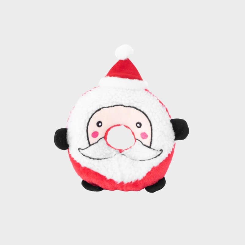 Jouet de Noel pour chien avec squeaker en forme de donut Père Noel * Zippypaws Donutz Buddies Santa 
