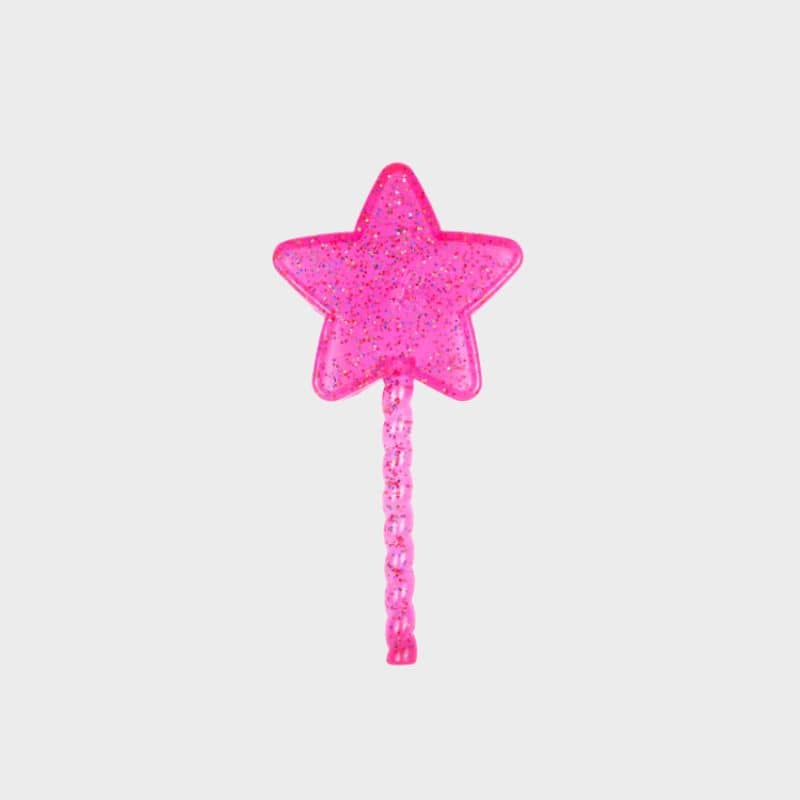 jouet à macher pour chien et chiot en TPR à la fois résistant et souple en forme de baguette magique rose avec étoile qui couine ZippyPaws 