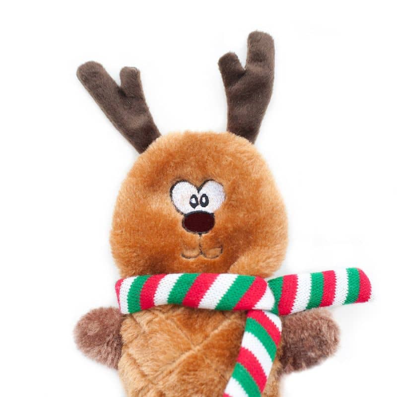 Jouet de Noel pour chien avec squeaker à secouer en forme de renne du Père Noel * Zippypaws Jigglerz Reindeer 
