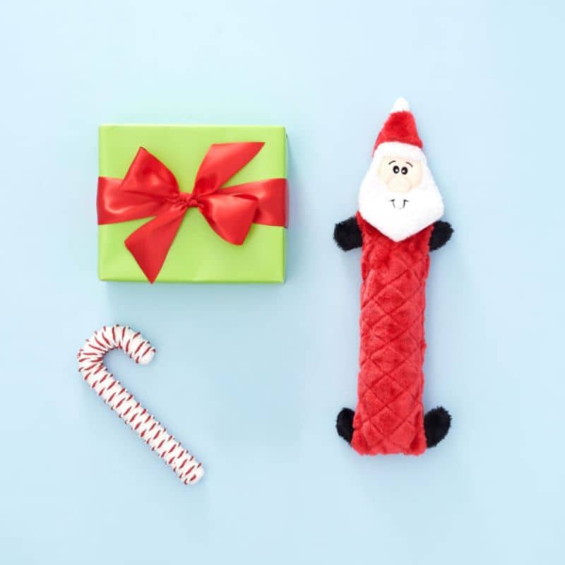 Jouet de Noel pour chien avec squeaker à secouer en forme de Père Noel * Zippypaws Jigglerz Santa 

