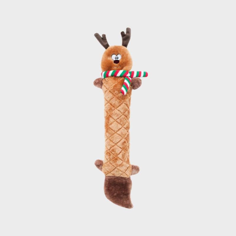 Jouet de Noel pour chien avec squeaker à secouer en forme de renne du Père Noel * Zippypaws Jigglerz Reindeer 
