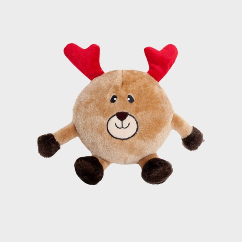 Jouet de Noel pour chien avec squeaker en forme de renne du Père Noel * Zippypaws Brainey Reindeer 
