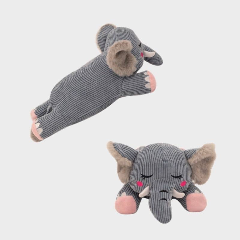jouet silencieux pour chien peluche sans pouic en forme d'éléphant snooziez shhhqueaker elephant Zippypaws