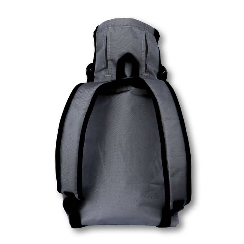 sac à dos de transport et randonnée Trainer pour chien de la marque K9 Sport Sack pour transporter les chiens - vue de dos - couleur gris
