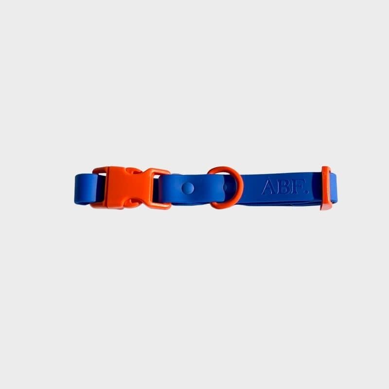 Collier pour chien waterproof bicolore : bleu et orange