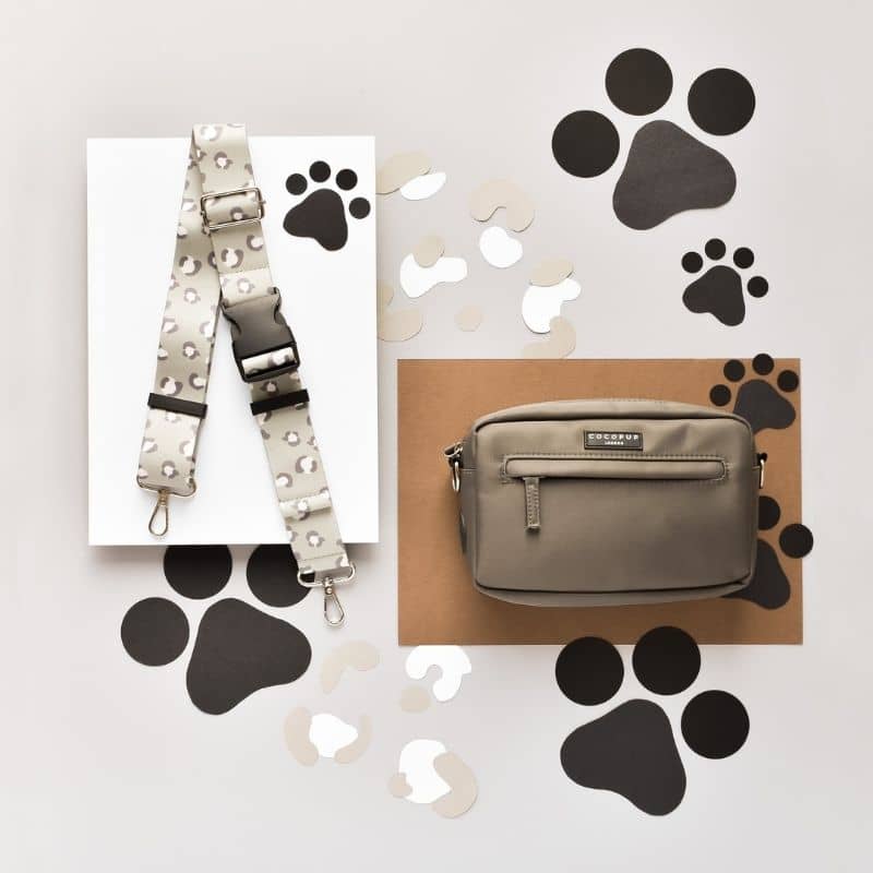 Ensemble léopard sauge pour dog walking bag cocopup