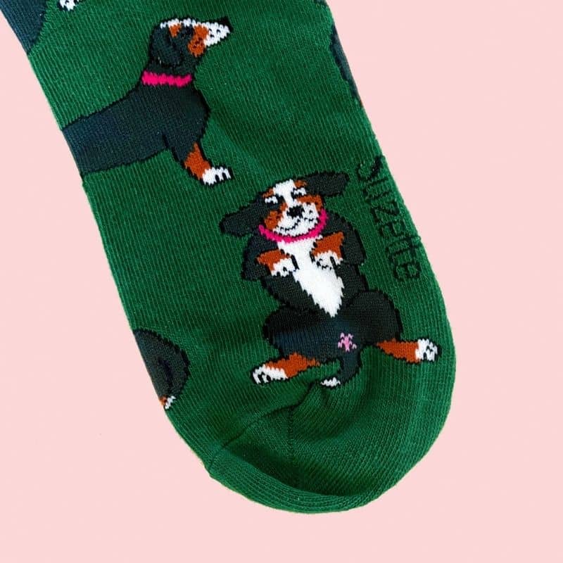 chaussettes en coton motif chien bouvier bernois