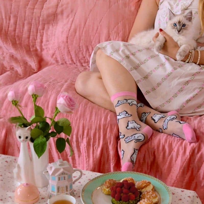 CHAUSSETTES TRANSPARENTES - CHAT