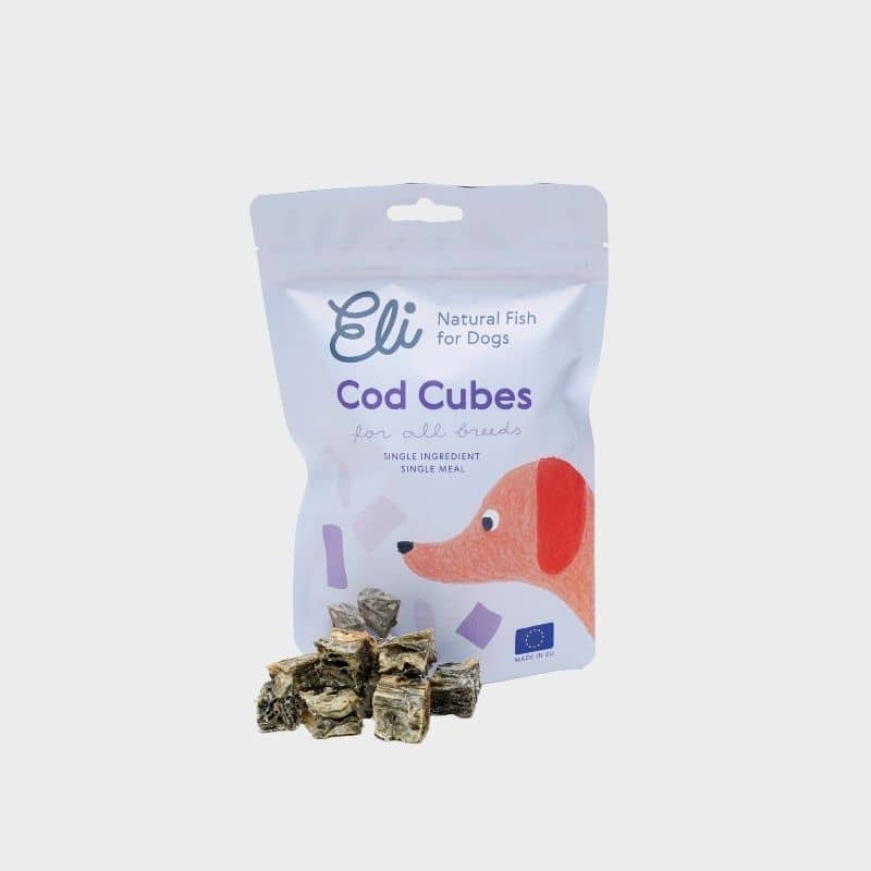 friandises naturelles pour chien au poisson de la marque ELI - Cod cubes de morue