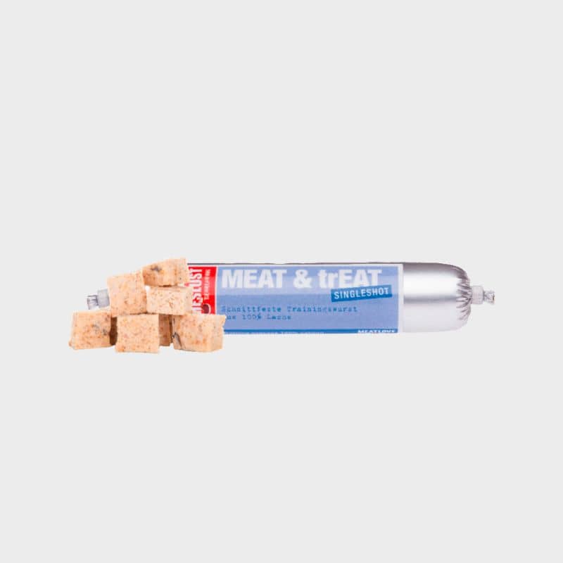 Saucisse pour chien (récompense) au saumon de la marque Fleischeslust - Meat love