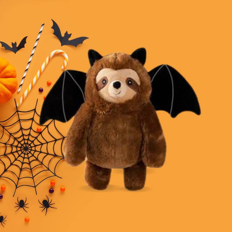 jouet peluche pour chien Halloween en forme de paresseux déguisé en chauve souris Bat Sloth Fringe Petshop