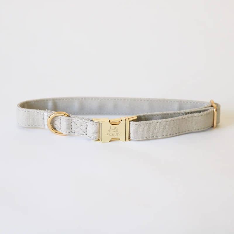 Collier pour chien en tissu Furlou - gris