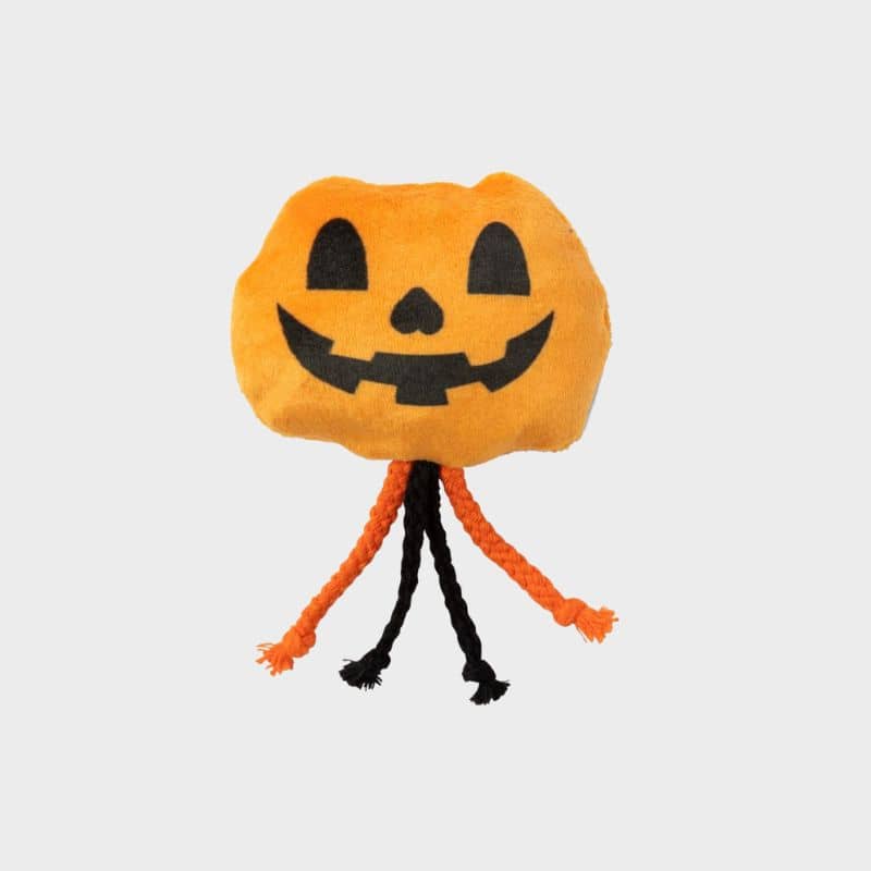 jouet halloween pour chat fourré à l'herbe à chat en forme de citrouille Percy Pumpkin Fuzzyard