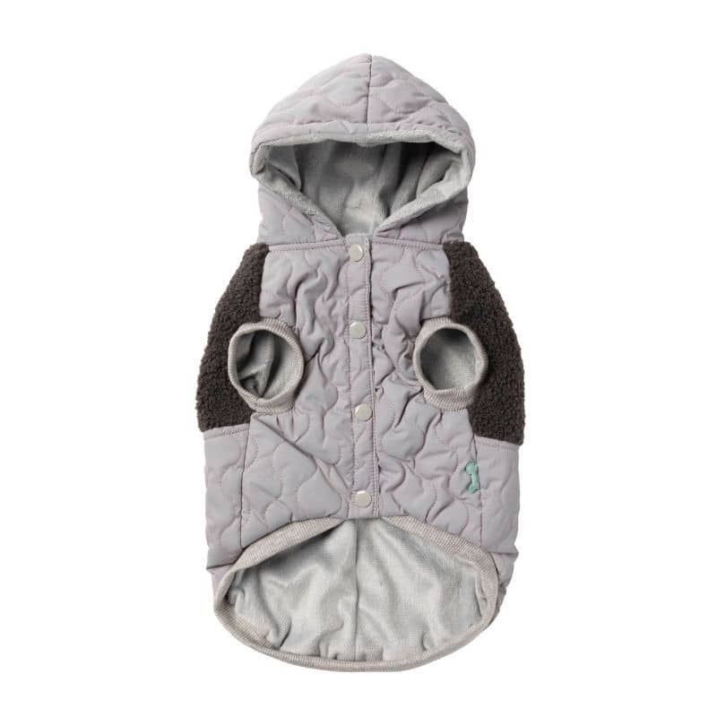 veste matelassée pour chien - effet mouton gris détail
