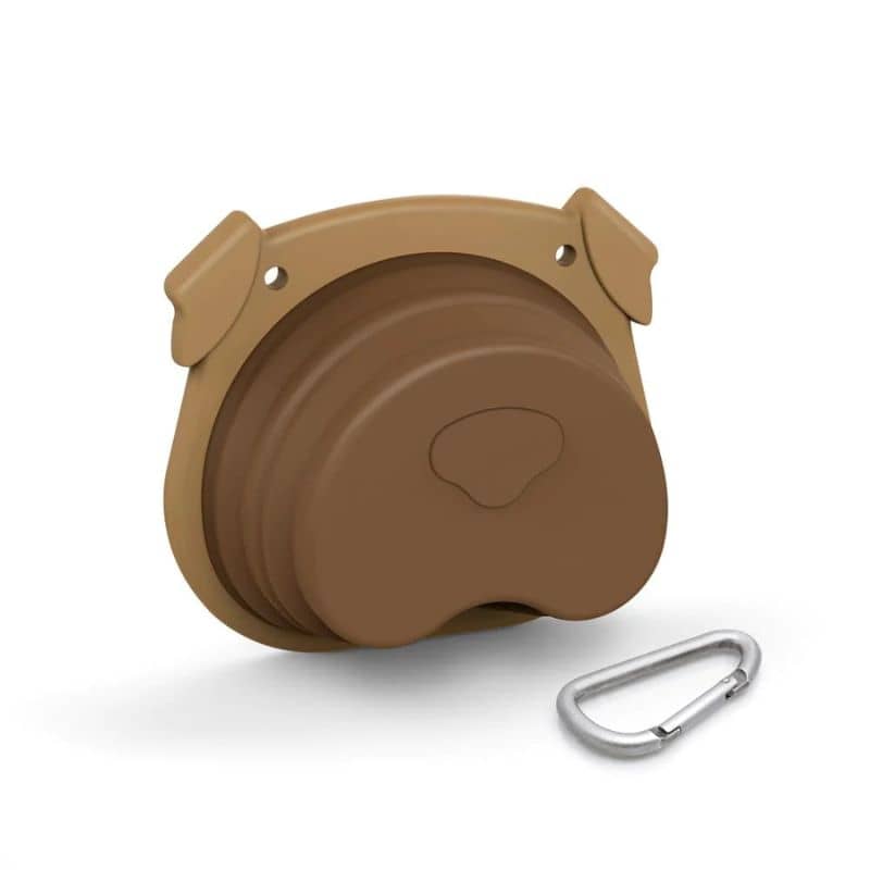 gamelle de voyage pour chien pliable légère et robuste en forme de de tête de chien Howligans