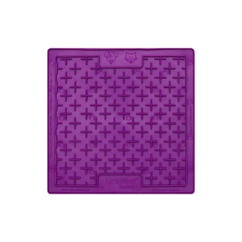 tapis de lechage et d'occupation pour chien et chat violet de la marque lickimat buddy