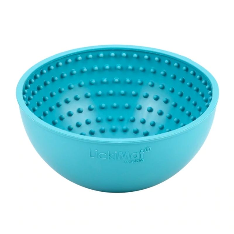 bol à lecher pour chien de la marque lickimat de couleur turquoise et violet